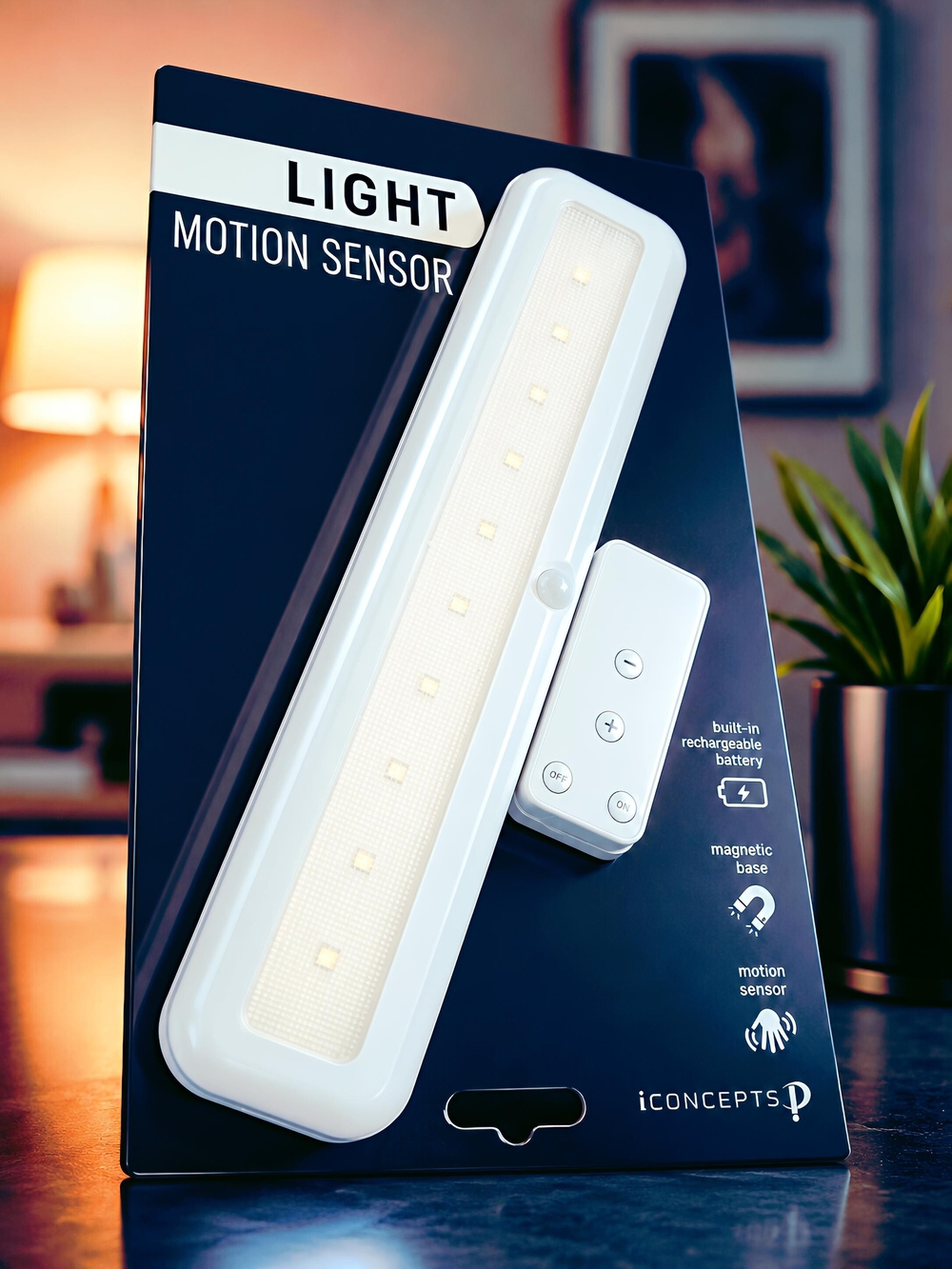 White Motion Sensor LED Light with Remote